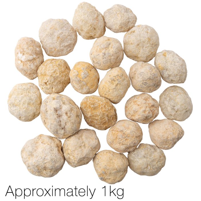 White Quartz Unbroken Geodes approx 3-4cm, Morocco (20kg Sack) NFD