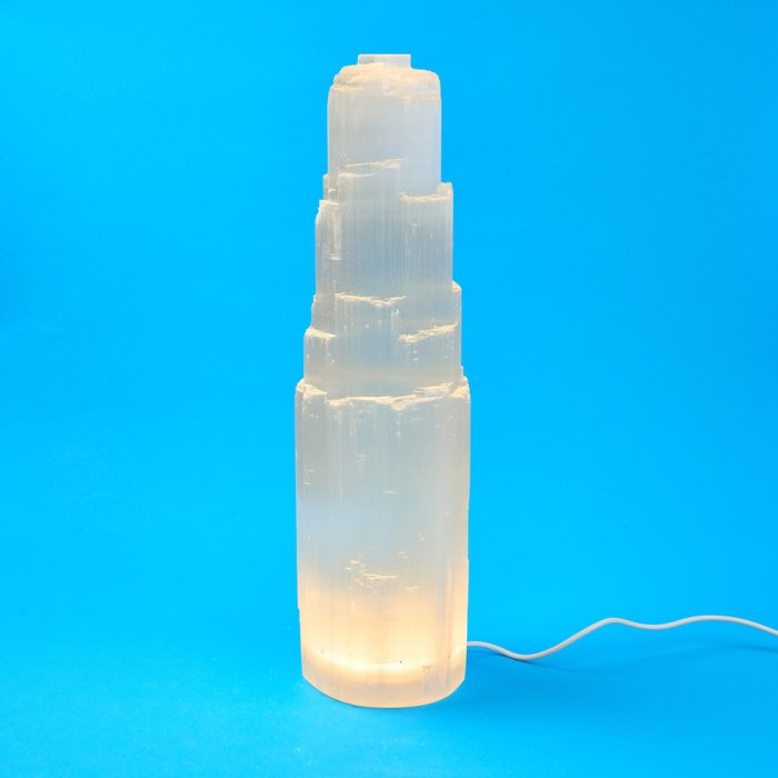Selenite Mountain Lamp 35cm with USB LED (1pc) NETT