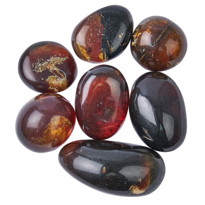 Blue Amber Tumblestones (by the gram)