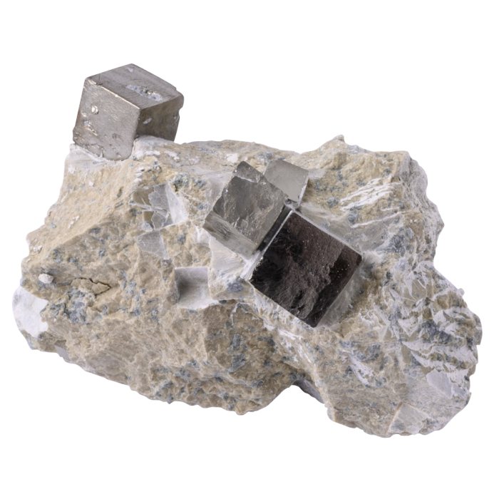 Pyrite Cubes in Matrix approx 2-3", Spain (1pc)