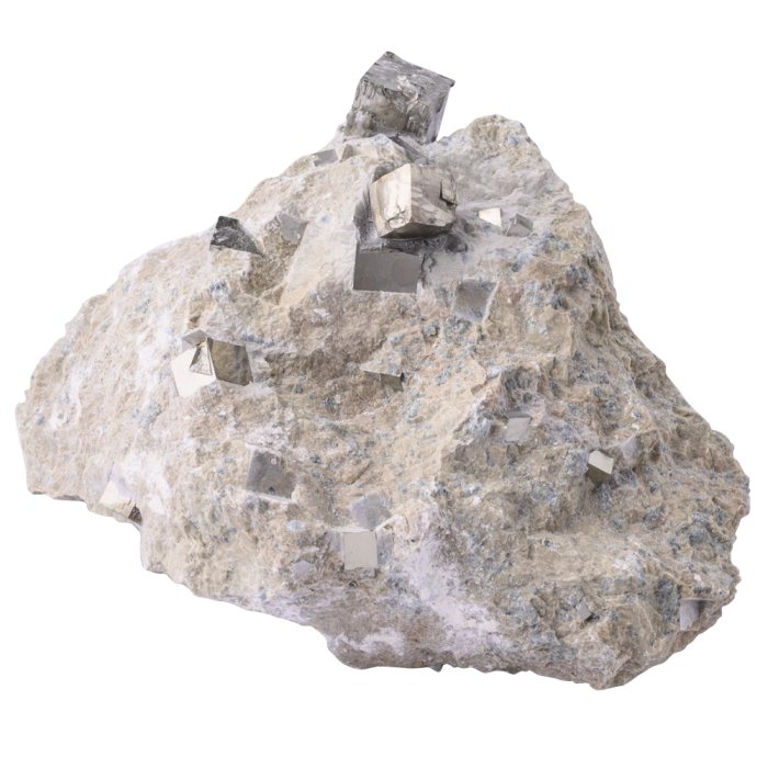 Pyrite Cubes in Matrix approx 6-7", Spain (1pc)