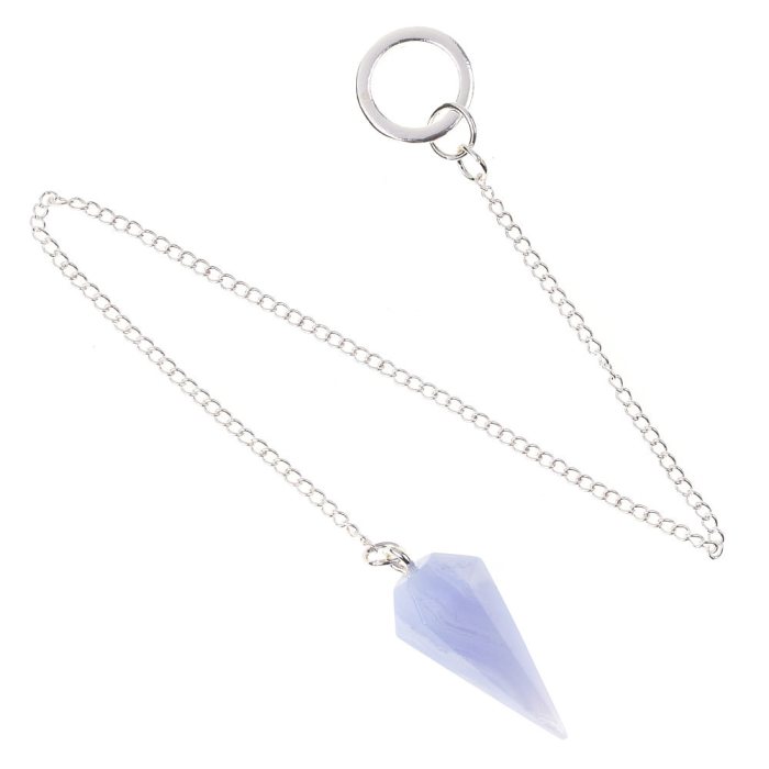 Blue Lace Agate Pendulum, 13/15mm x 25/30mm (1pc)