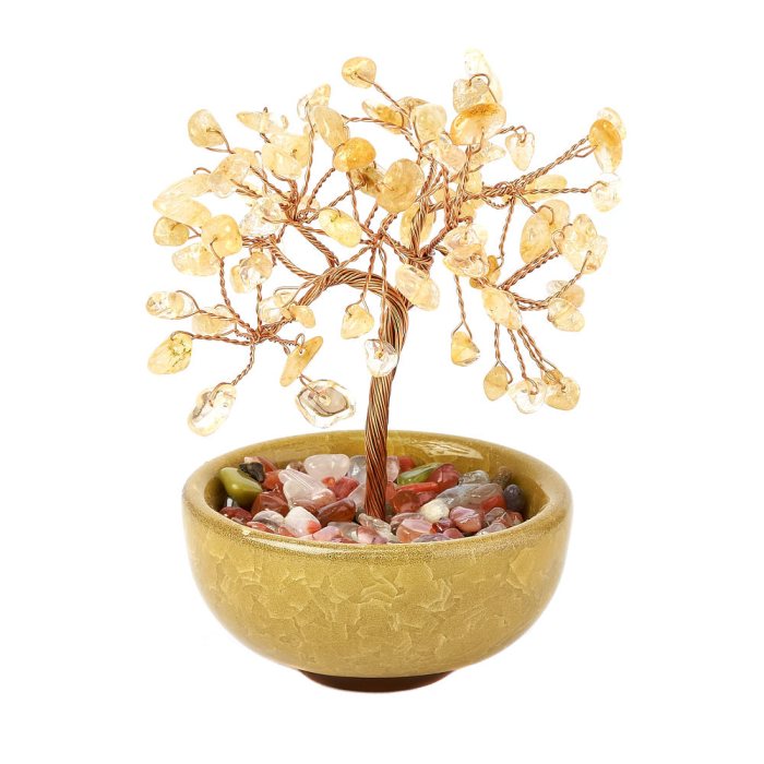 Citrine Gemstone Tree in Cup, 115mm (1pc) NFD