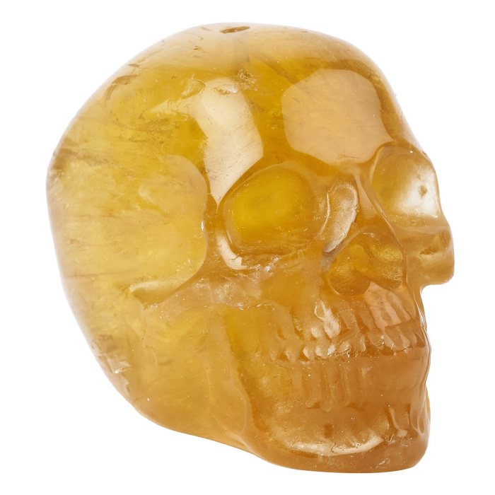 Yellow Fluorite Skull Incense Holder, approx 50mm (1pc) NFD