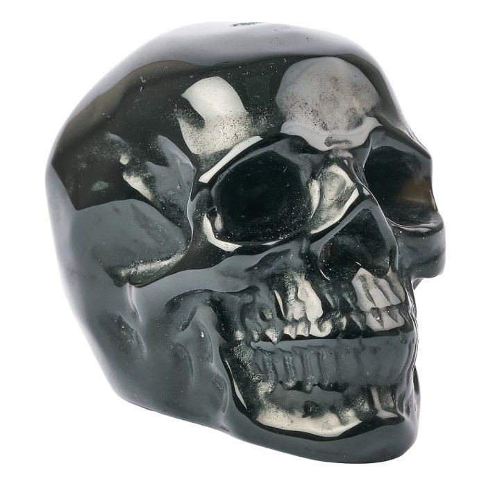 Black Obsidian Skull Incense Holder, approx 50mm (1pc) NFD