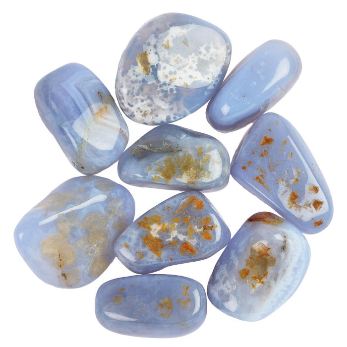 Blue Chalcedony (A Grade) Medium Tumblestones 20-30mm (100g)
