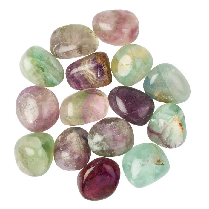 Rainbow Fluorite Medium Tumblestones, 20-30mm, (250g)