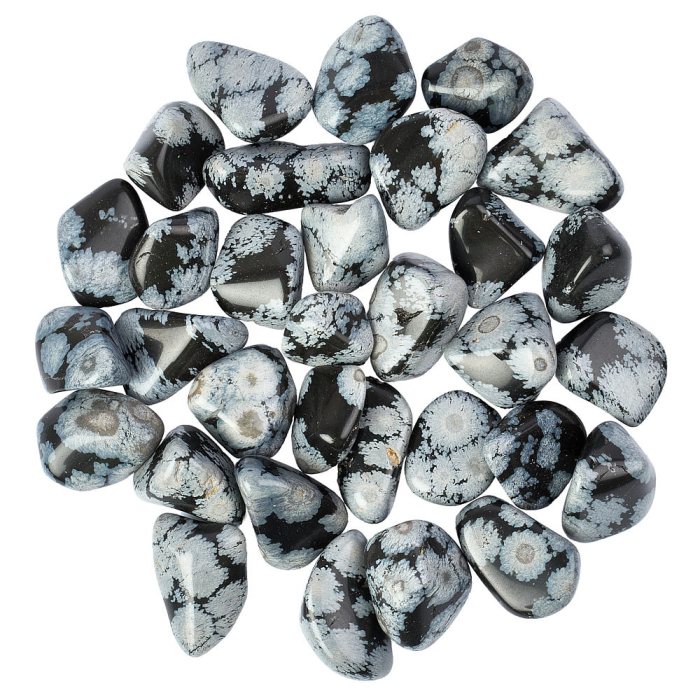 Snowflake Obsidian Medium Tumblestones, 20-30mm (250g) 