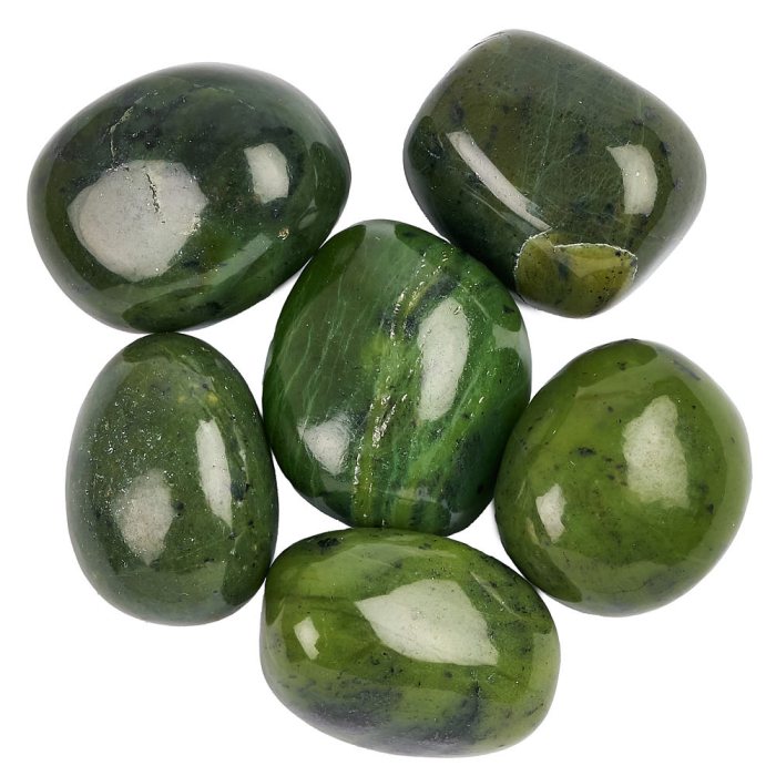 Soft Nephrite Jade Medium Tumblestones, 20-30mm (100g)