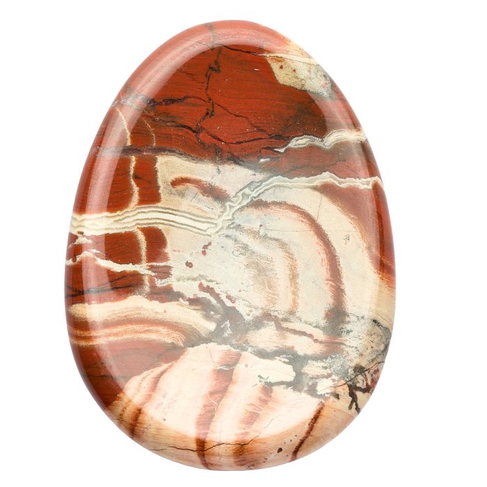 Red Silver Leaf Jasper Worry Stone (1pc)
