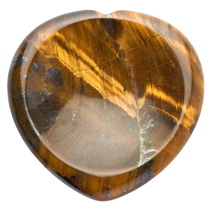 Golden Tiger Eye Heart Worry Stone  (1pc)