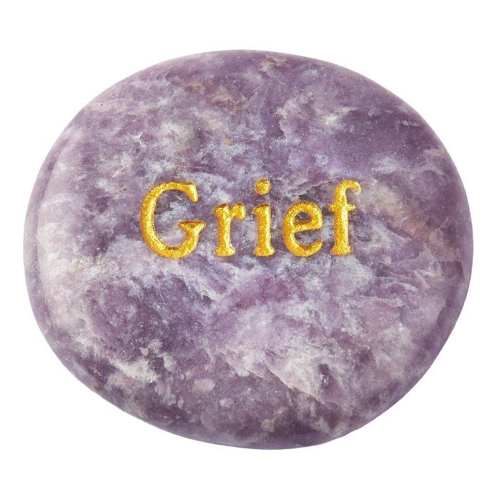 Lepidolite Smoothstone with GRIEF etching (1pc)