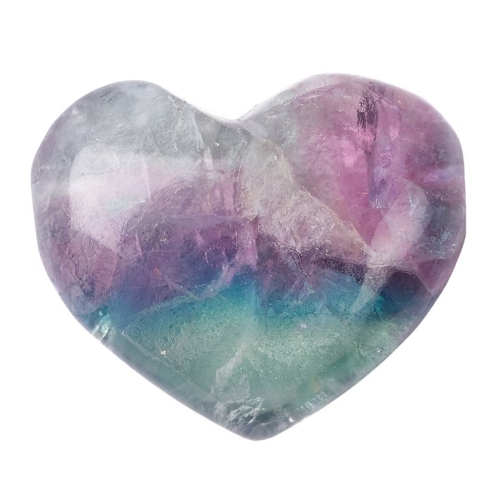 Rainbow Fluorite Heart Pendant with cross hole (1pc)