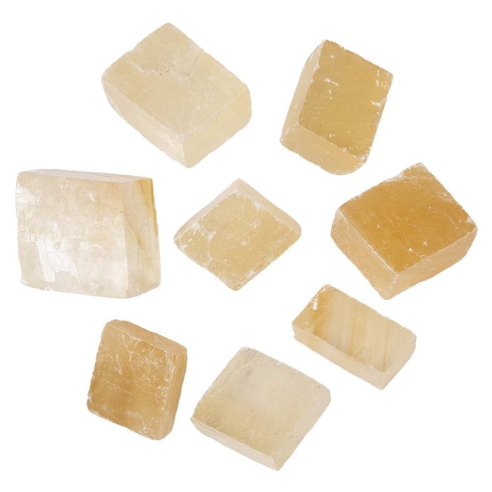 Golden Calcite Natural Rhombohedron Specimens, China (kg)
