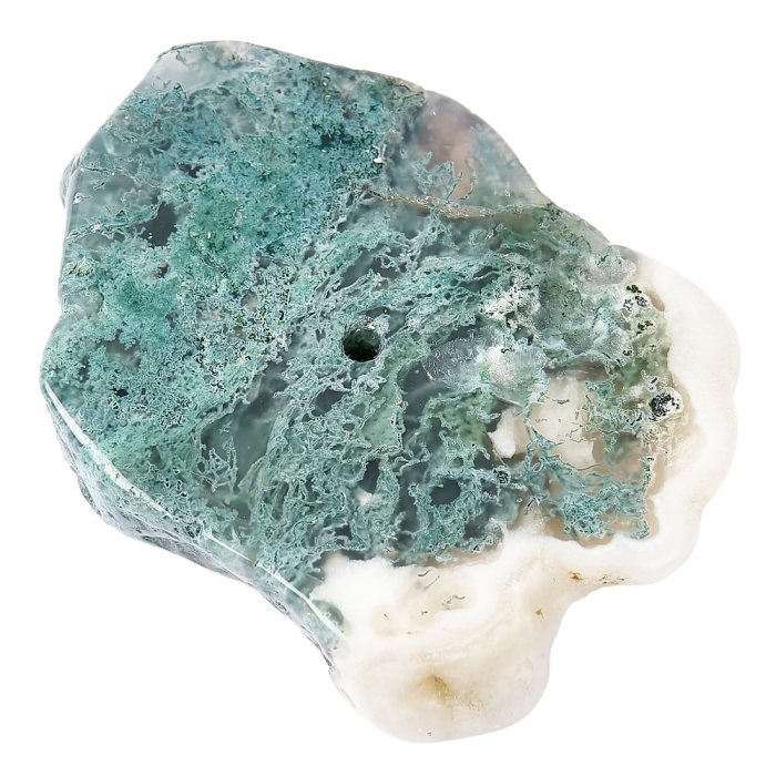 Moss Agate Natural Edge Slab Incense Holder (1pc) NFD