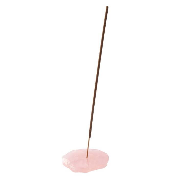 Rose Quartz Natural Edge Slab Incense Holder (1pc) NFD