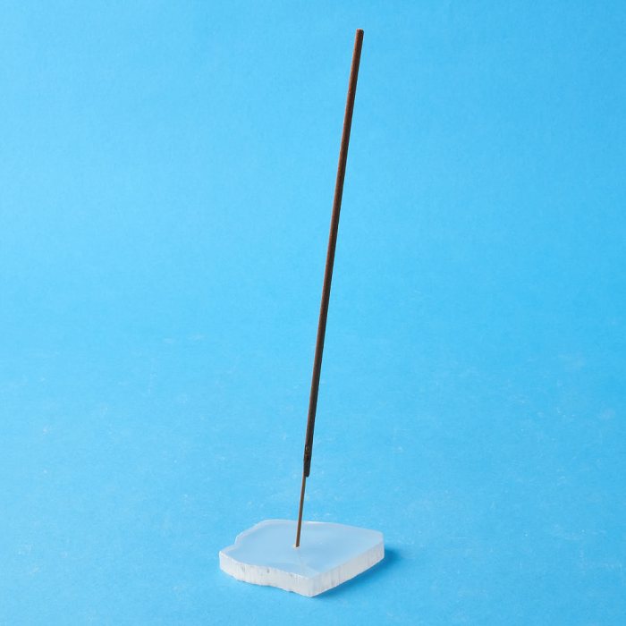Selenite Natural Edge Slab Incense Holder (1pc) NFD
