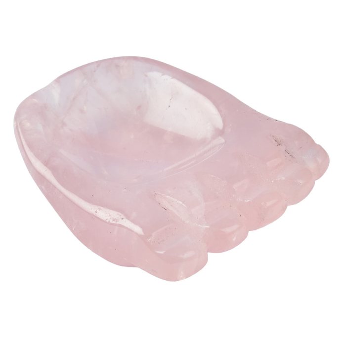 Rose Quartz Foot Shape Thumb Stone, 10x35x50mm (1pc)