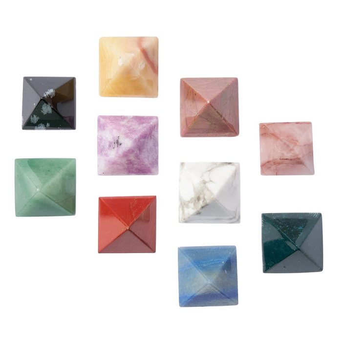 Assorted Stone Pyramid, 28/30mm (10pcs)