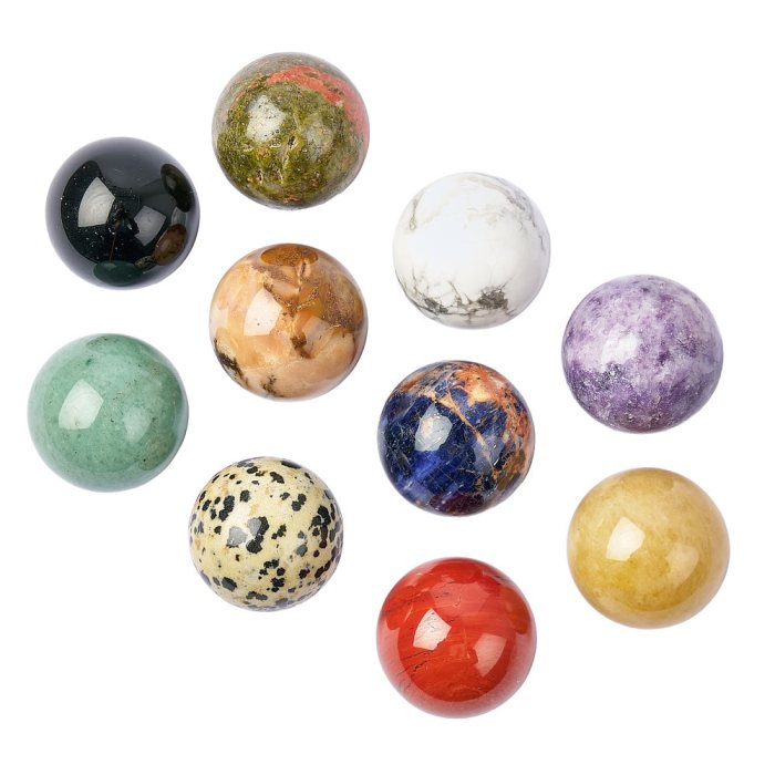 Assorted Gemstone Spheres, 30mm (10pcs)