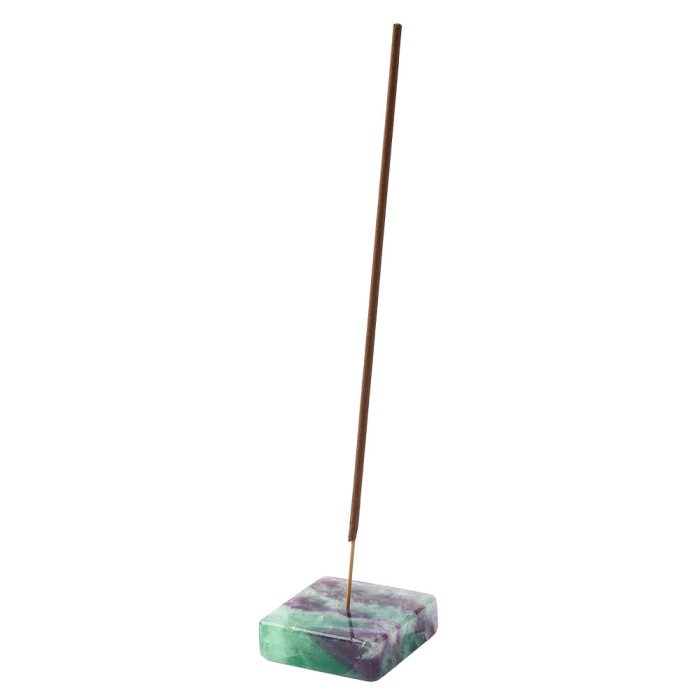 Rainbow Fluorite Square Incense Holder, 14x45mm (1pc)