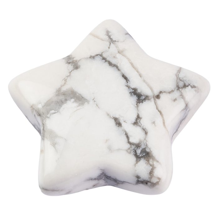 White Howlite Star, 8mm x 28/30mm (1pc)