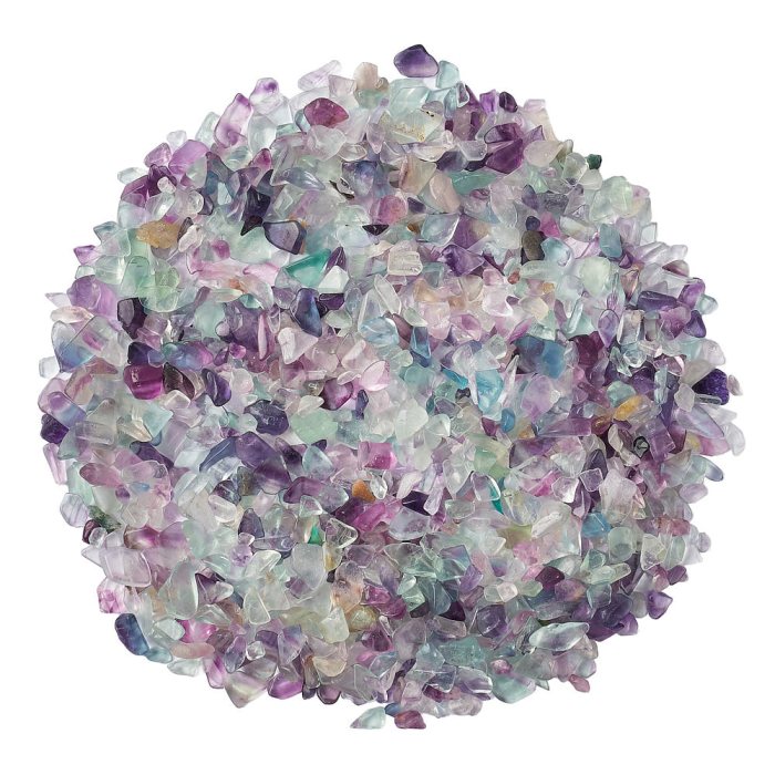 Polished Rainbow Fluorite chips, 3/8mm (100g)