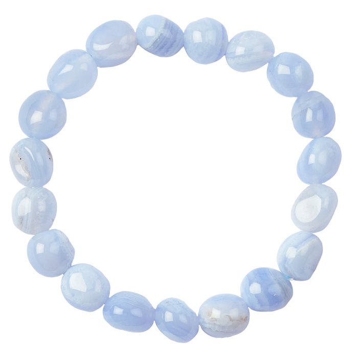Blue Lace Agate (A Grade) Tumblestone Bracelet (1pc)