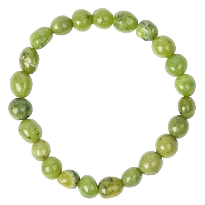 Nephrite Jade Small Tumblestone Bracelet (1pc)