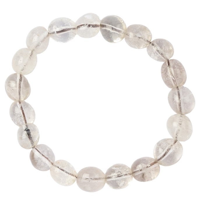 Light Smoky Quartz Tumblestone Bracelet (1pc)