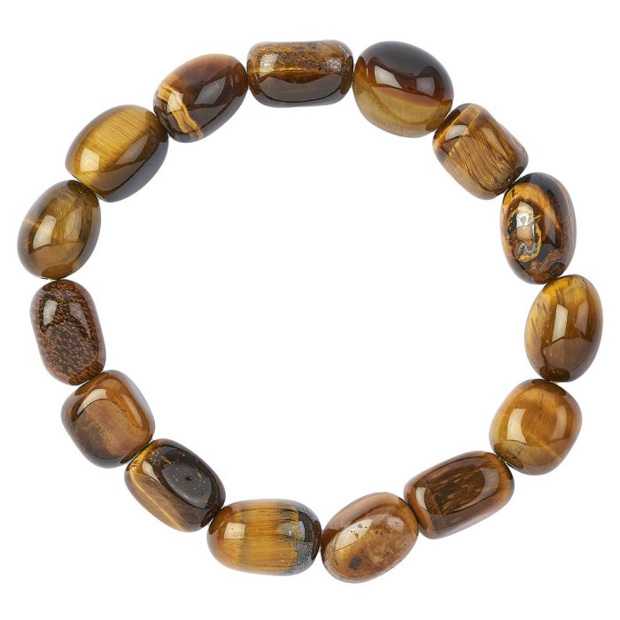 Tiger Eye Gold Tumblestone Bracelet (1pc)