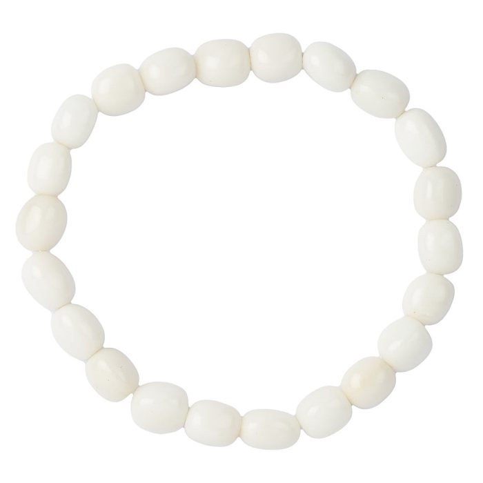 White Jade Small Tumblestone Bracelet (1pc)