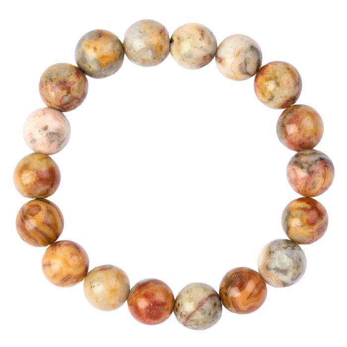 10mm Bead Bracelet, Crazy Lace Agate (1pc)