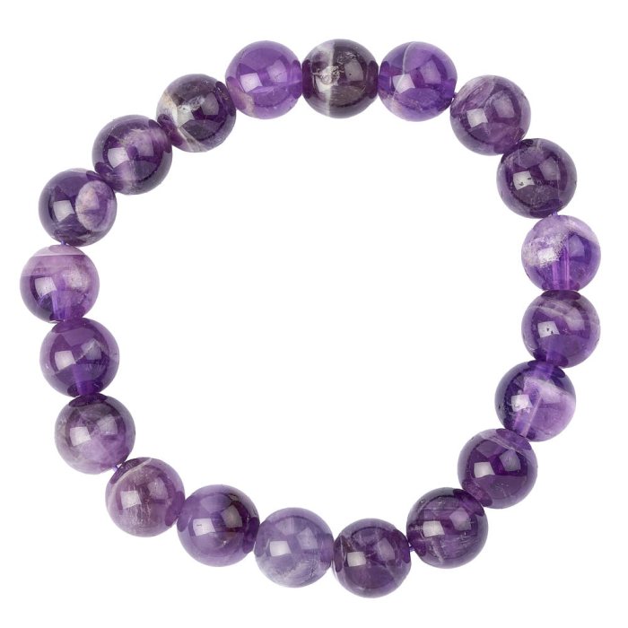 10mm Dog Tooth Amethyst Bead Bracelet (1pc)