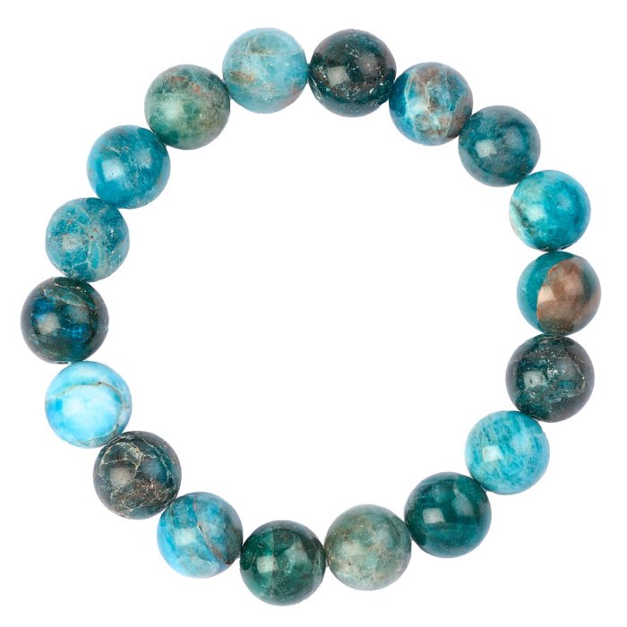 10mm Bead Bracelet, Blue Apatite AB Grade (1pc)