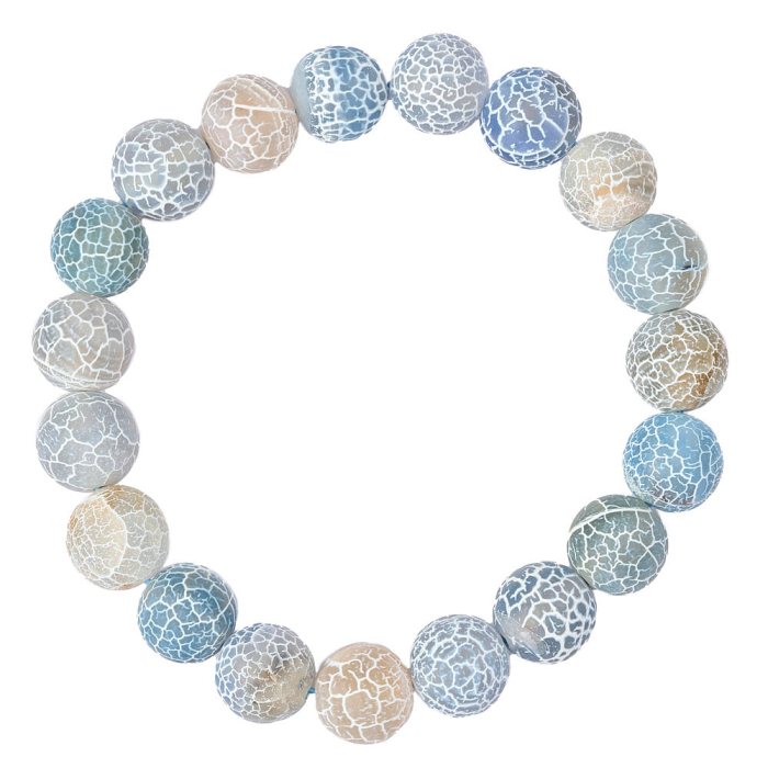 10mm Blue Spiders Web Agate Bead Bracelet (1pc)