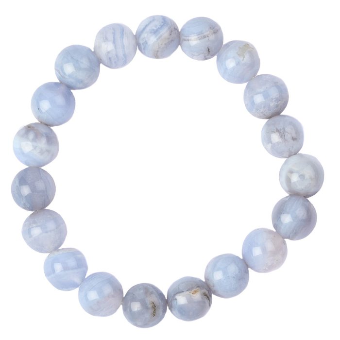 10mm Blue Chalcedony Bead Bracelet (1pc)
