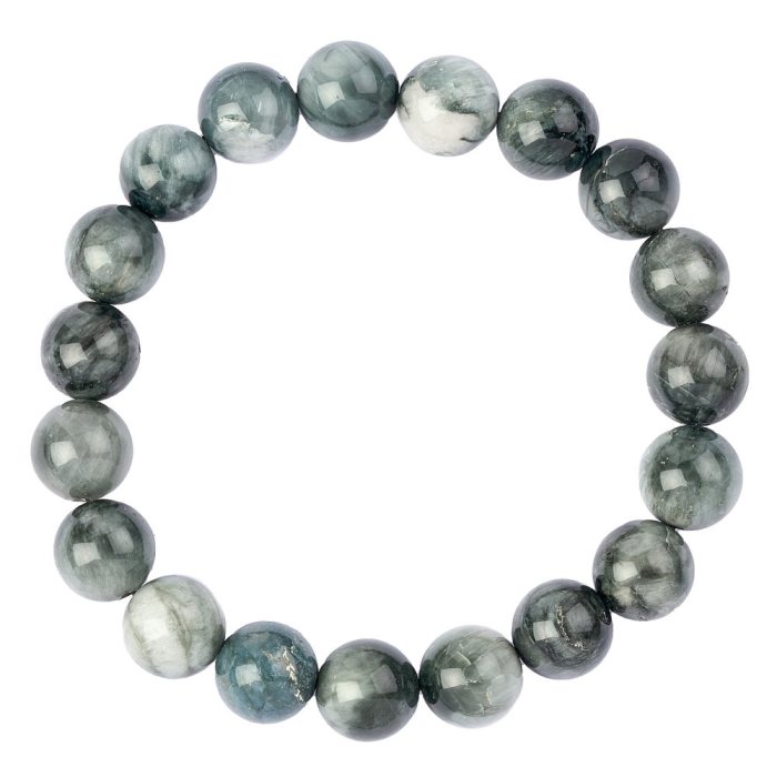 10mm Natural Grey Cats Eye Bead Bracelet (1pc)