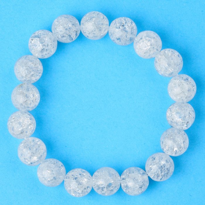 10mm Crackle Quartz Bead Bracelet (1pc)