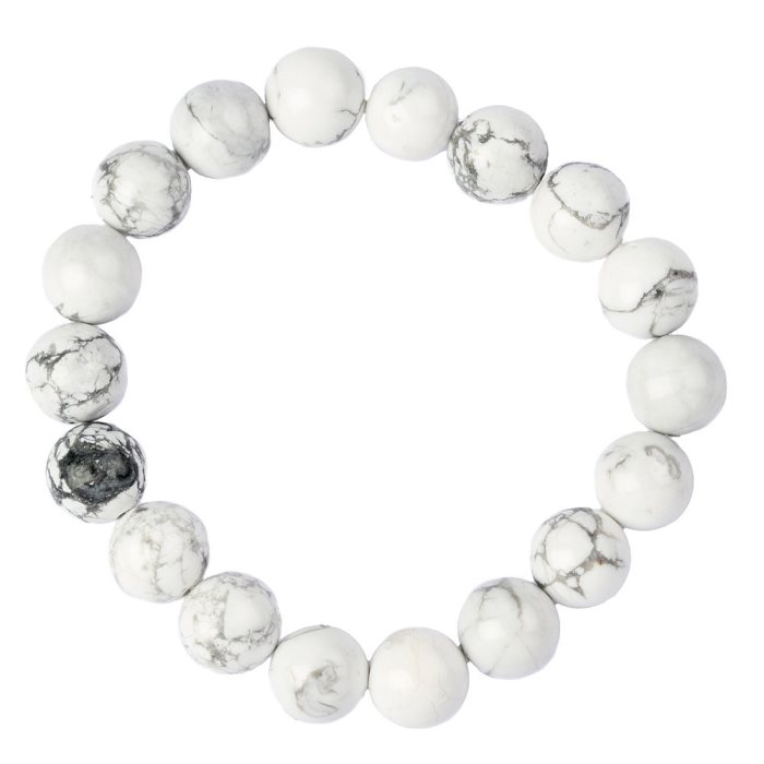 10mm White Howlite Bead Bracelet (1pc)