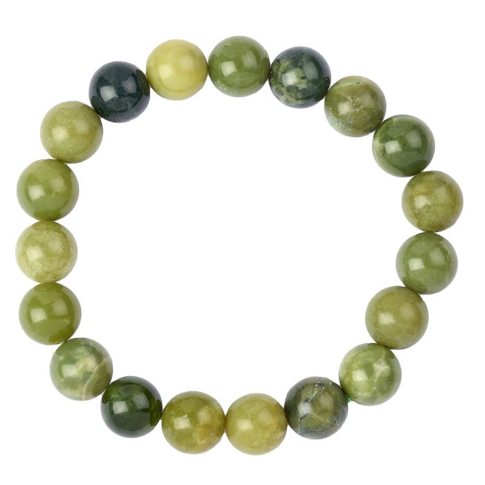10mm Soft Nephrite Jade Bead Bracelet (1pc)