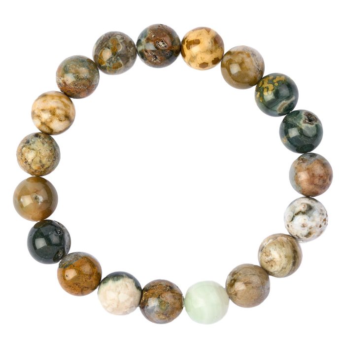 10mm Ocean Jasper Bead Bracelet (1pc)