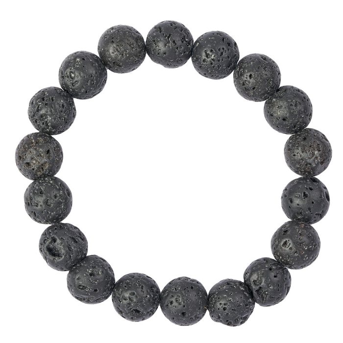 10mm Black Lava Bead Bracelet (1pc)