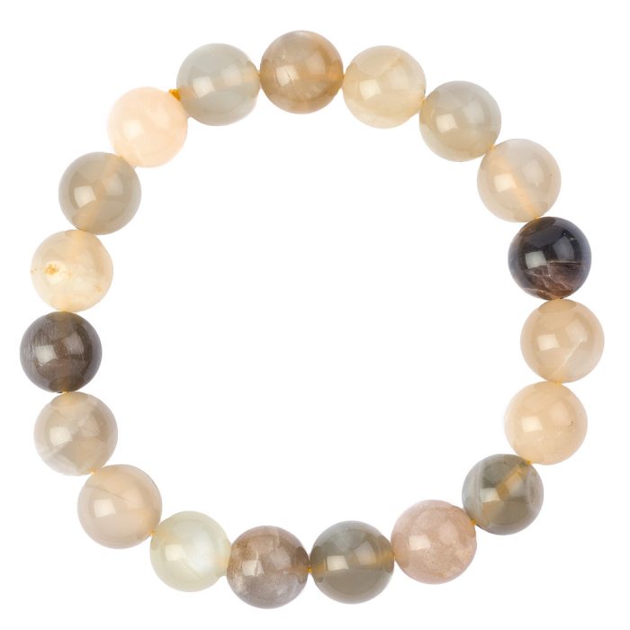 9/10mm Grey Moonstone Bead Bracelet (1pc)