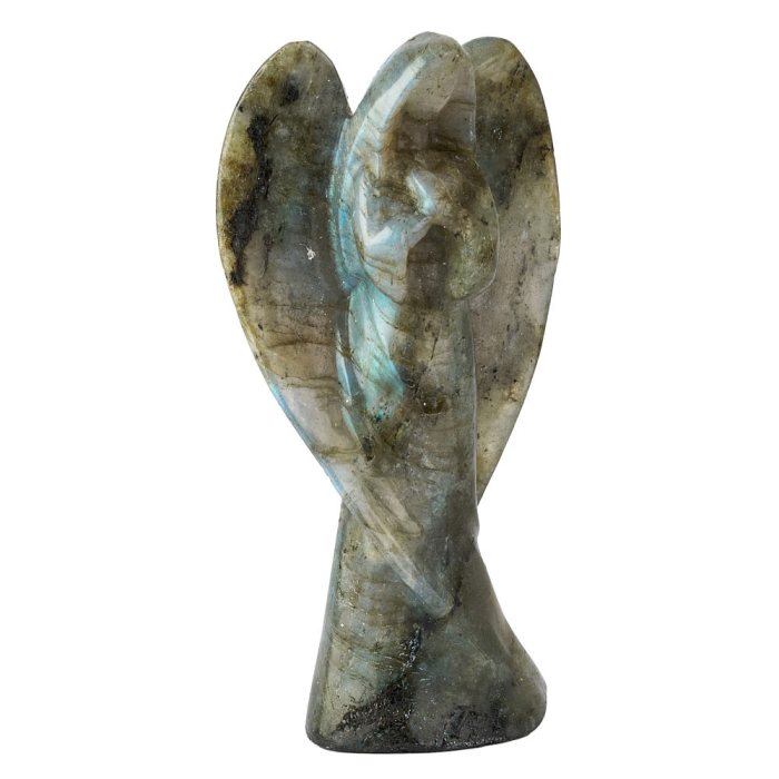 Labradorite Angel Mary Carving with Wings, 75mm (1pc) NFD