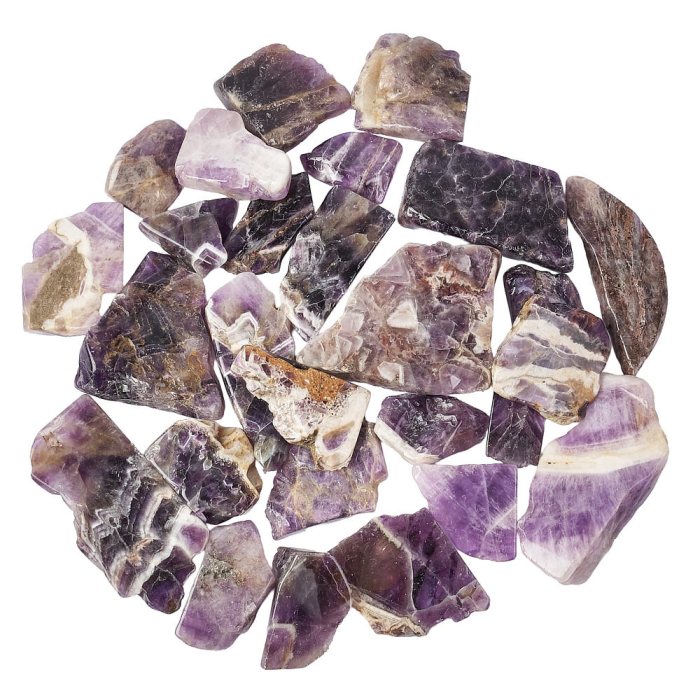 Dog Tooth/Dream Amethyst Freeform Slabs, 4/15mm x 30/70mm (KGS)