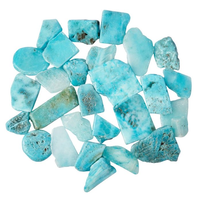 Blue Aragonite (Dyed) Freeform Slabs, 4/15mm x 30/70mm (KGS)