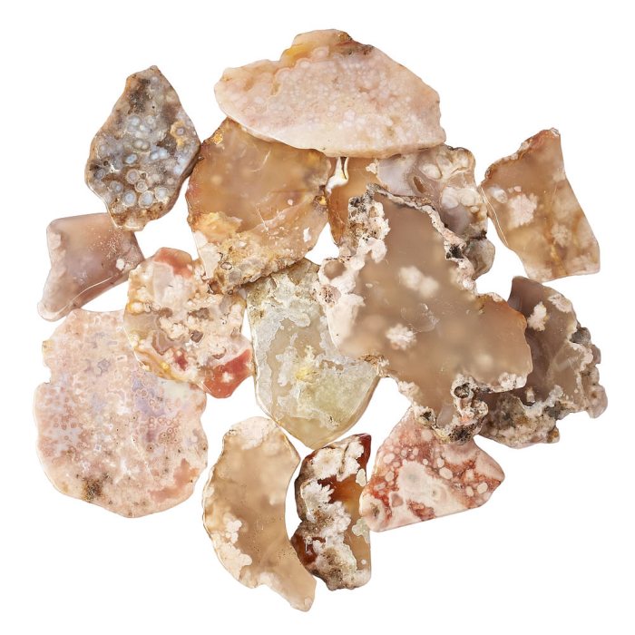 Blossom Agate Freeform Slabs, 5/20mm x 50/100mm (KGS)