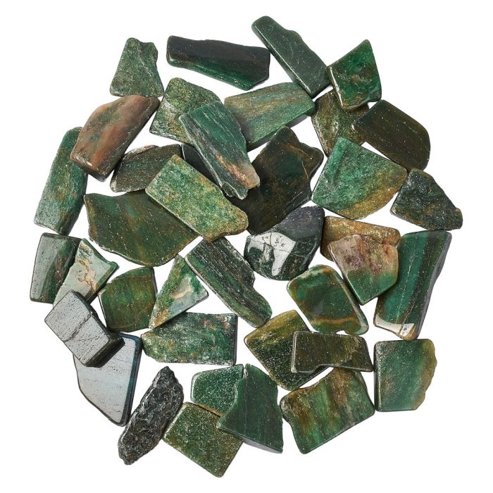 Fuchsite Freeform Slabs, 4/15mm x 30/70mm (KGS)