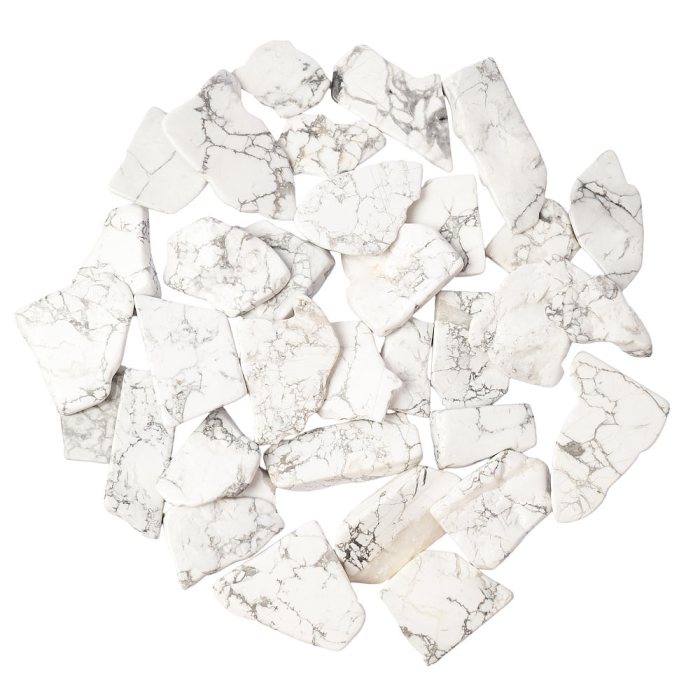 Howlite Freeform Slabs, 4/20mm x 30/100mm (KGS)